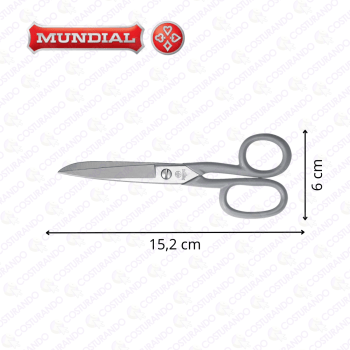 Tesoura de Costura Mundial Aço Forjada 6" 1445-6 Cabo cinza Tesoura de Costura Mundial Aço Forjada 6" 1445-6 Cabo cinza